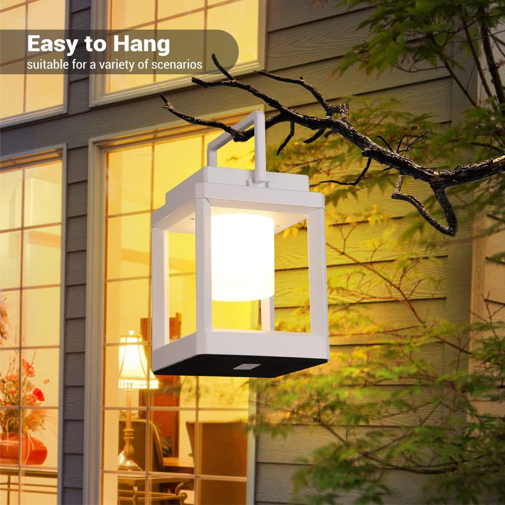 Outdoor Table Lamp, 3-Level Brightness LED Nightstand Lantern, Portable Recha...