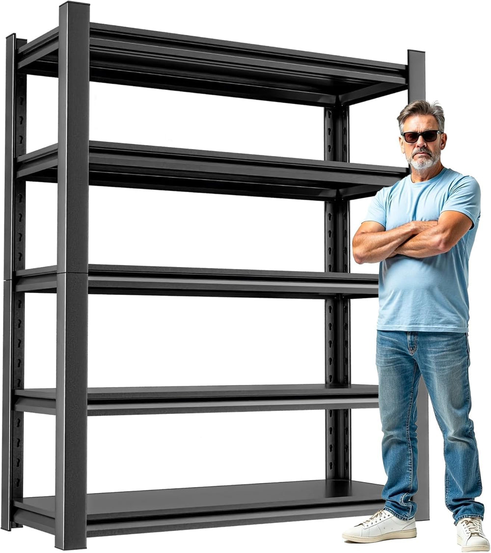 Garage Shelving Storage Rack, 48"W x 24"D x 72"H, Heavy Duty 5...