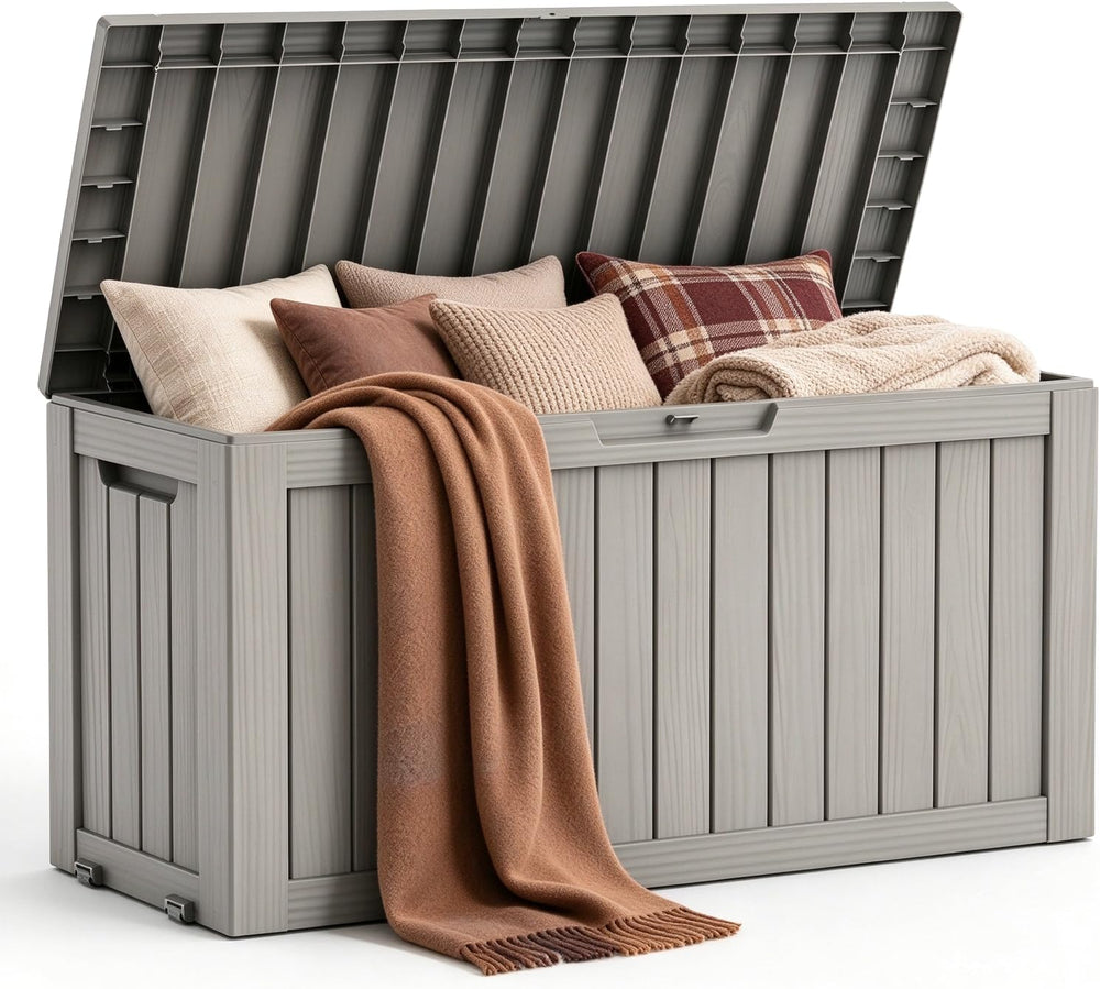 Outdoor Deck Storage Box,80 Gallon Deck Box,Lockable Patio Storage Bench