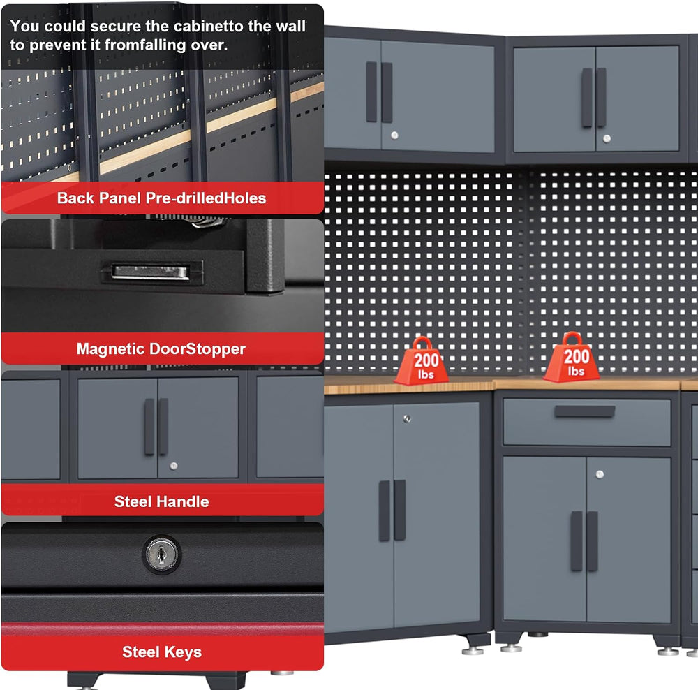 16PCS Garage Storage Cabinet System