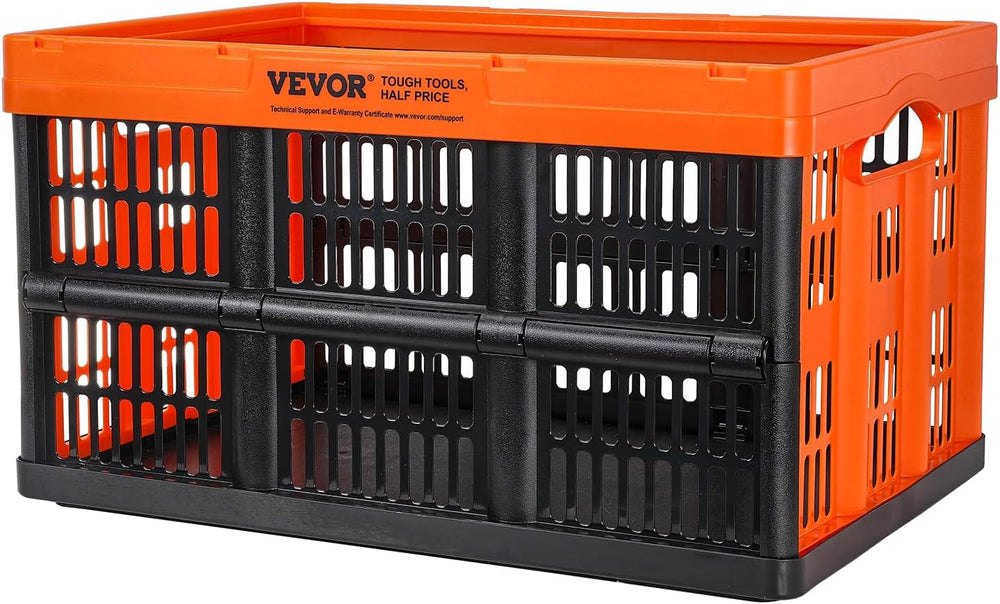 VEVOR 45L Plastic Collapsible Storage Basket 3 Packs, Folding Storage Crate