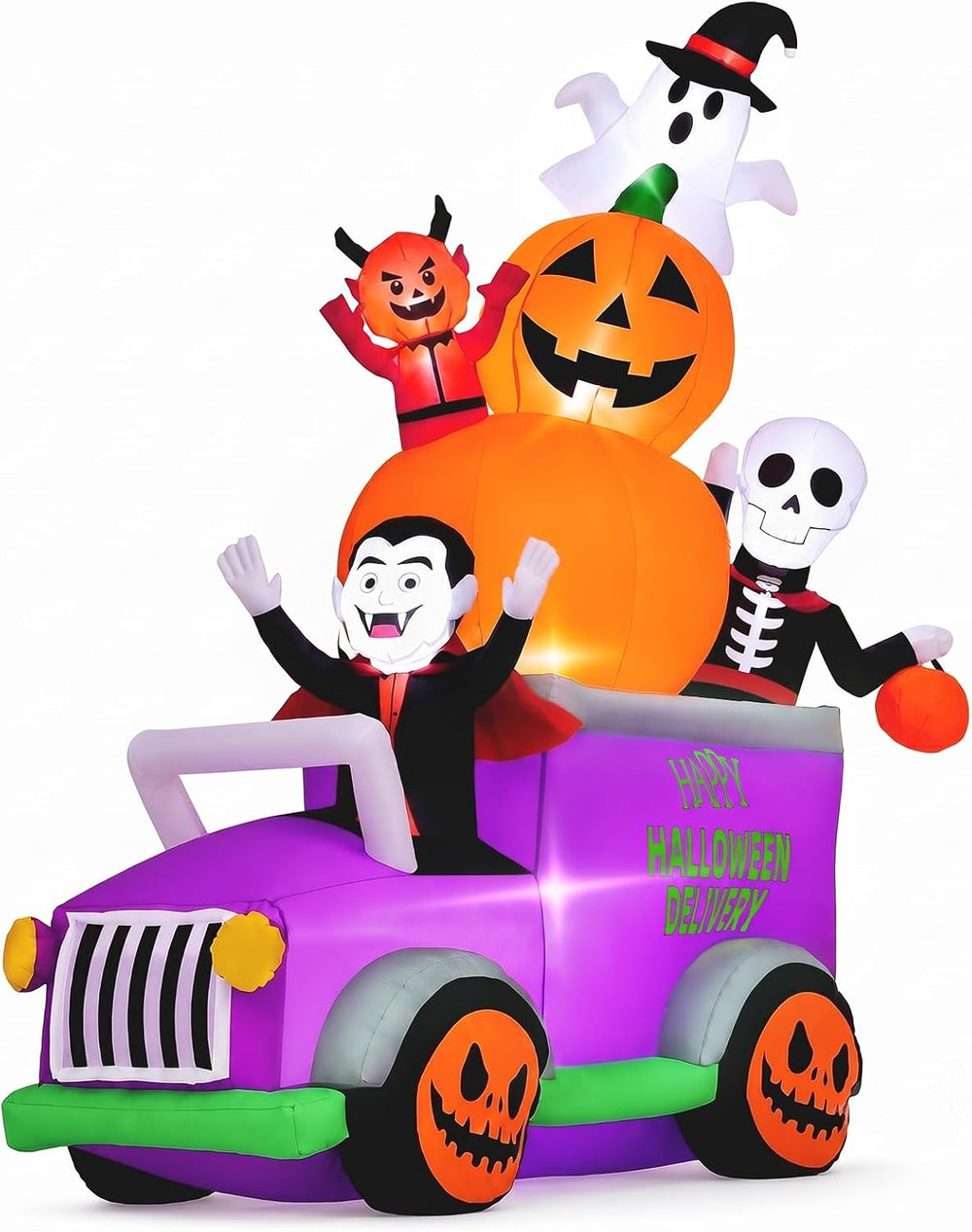 Elegear 8FT Parade Truck Halloween Inflatable, Outdoor Yard Lawn Decor
