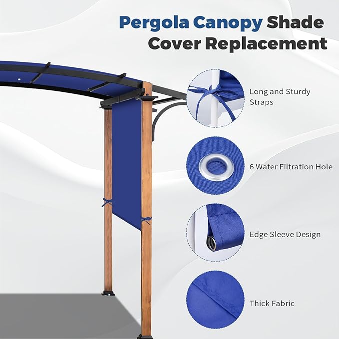 Universal Waterproof Pergola Canopy Shade Cover Replacement - 17'x6.8'...