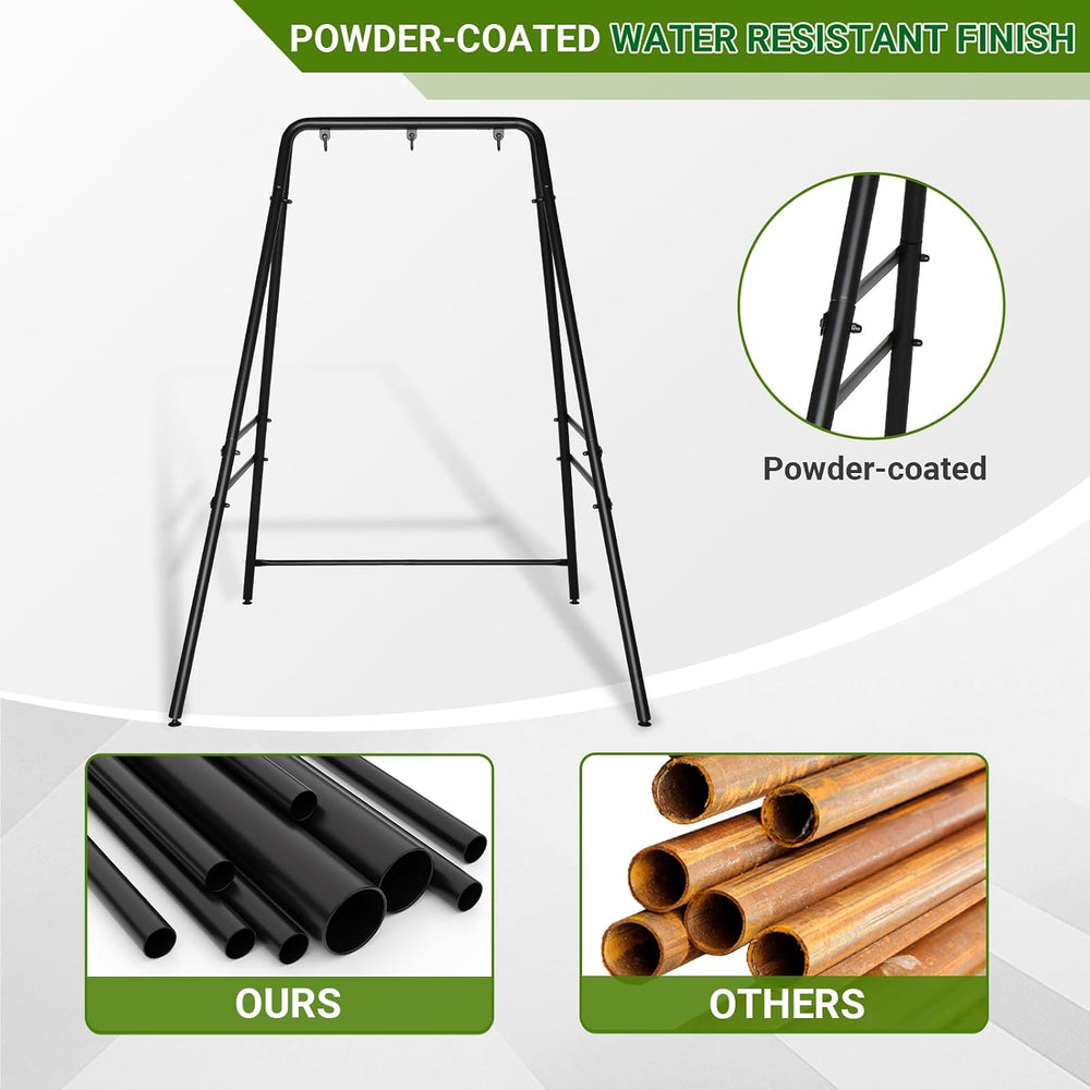 Metal A-Frame Hammock Chair Stand with 3 Hanging Holes