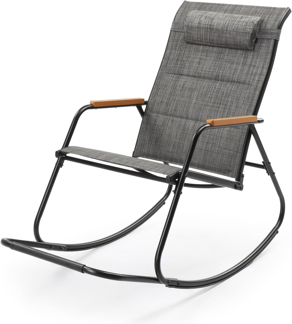 VINGLI Outdoor Rocking Chair, Textilene Mesh Patio Rocker, Outdoor Rocker wit...