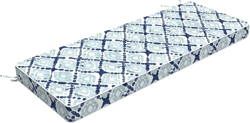 LVTXIII Bench Cushion with Ties, 48x18 Inch Water-Repellent Patio Furniture C...