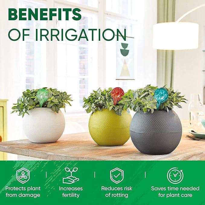 Plant Watering Globes Set of 8 - Small Self Watering Globes for Indoor & ...