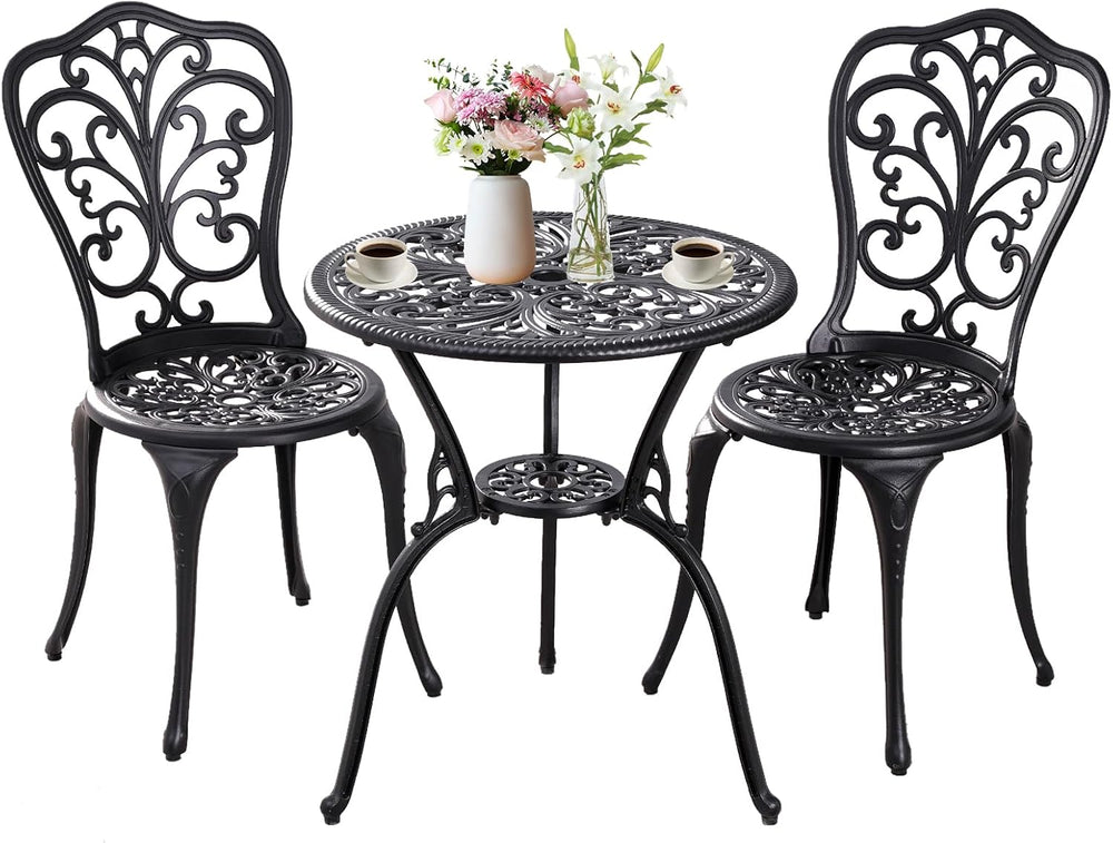 Patio Bistro Set 3 Piece Outdoor,Cast Aluminum Outdoor Bistro Table and Chair...