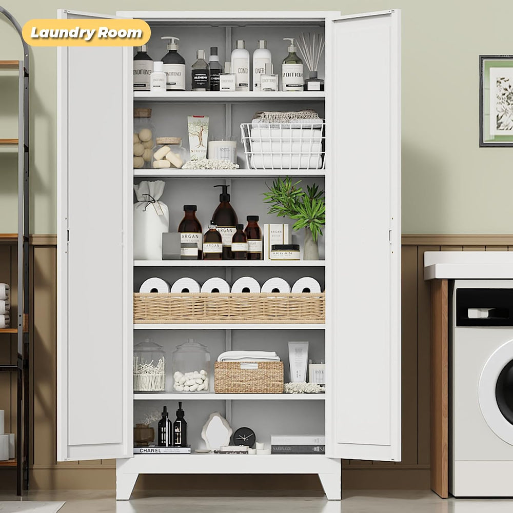 75"Pantry Cabinet,Kitchen Storage Cabinet with 5 Adjustable Shelves