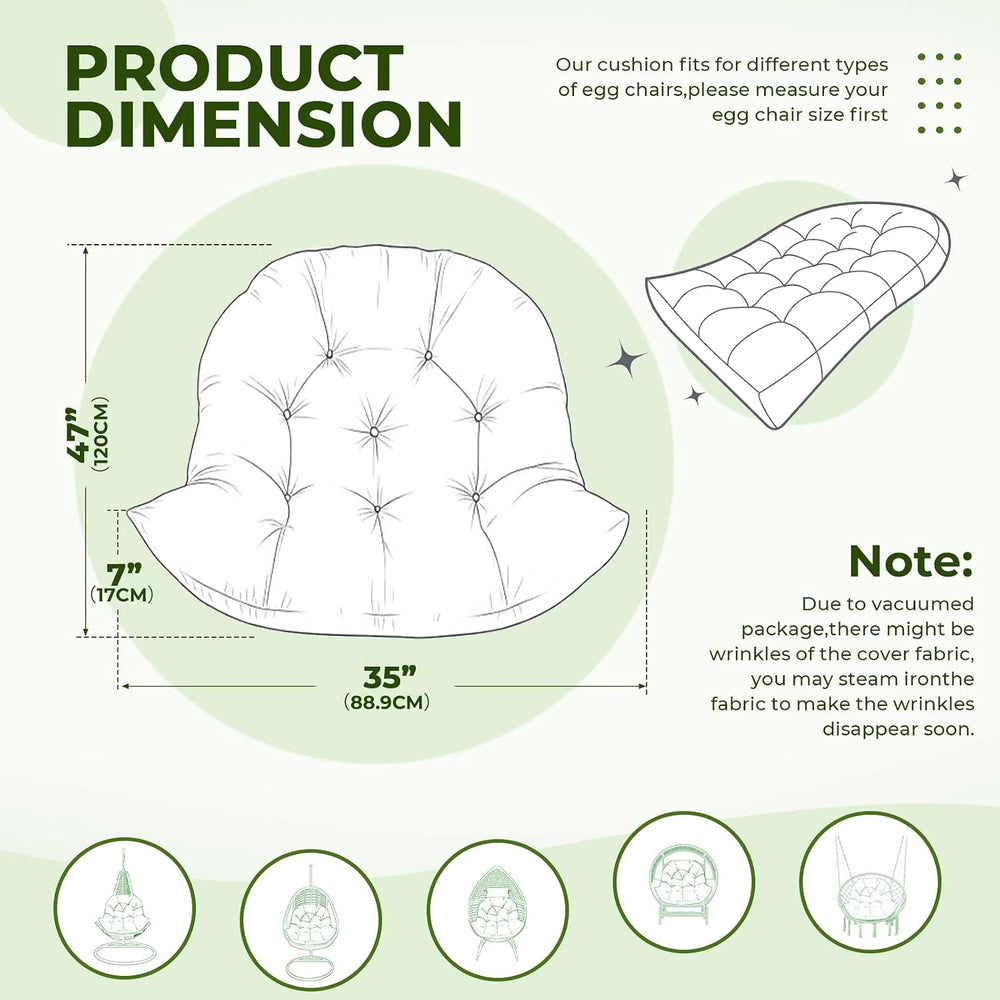 Egg Chair Cushion, Outdoor Egg Replacement Cushions Grey