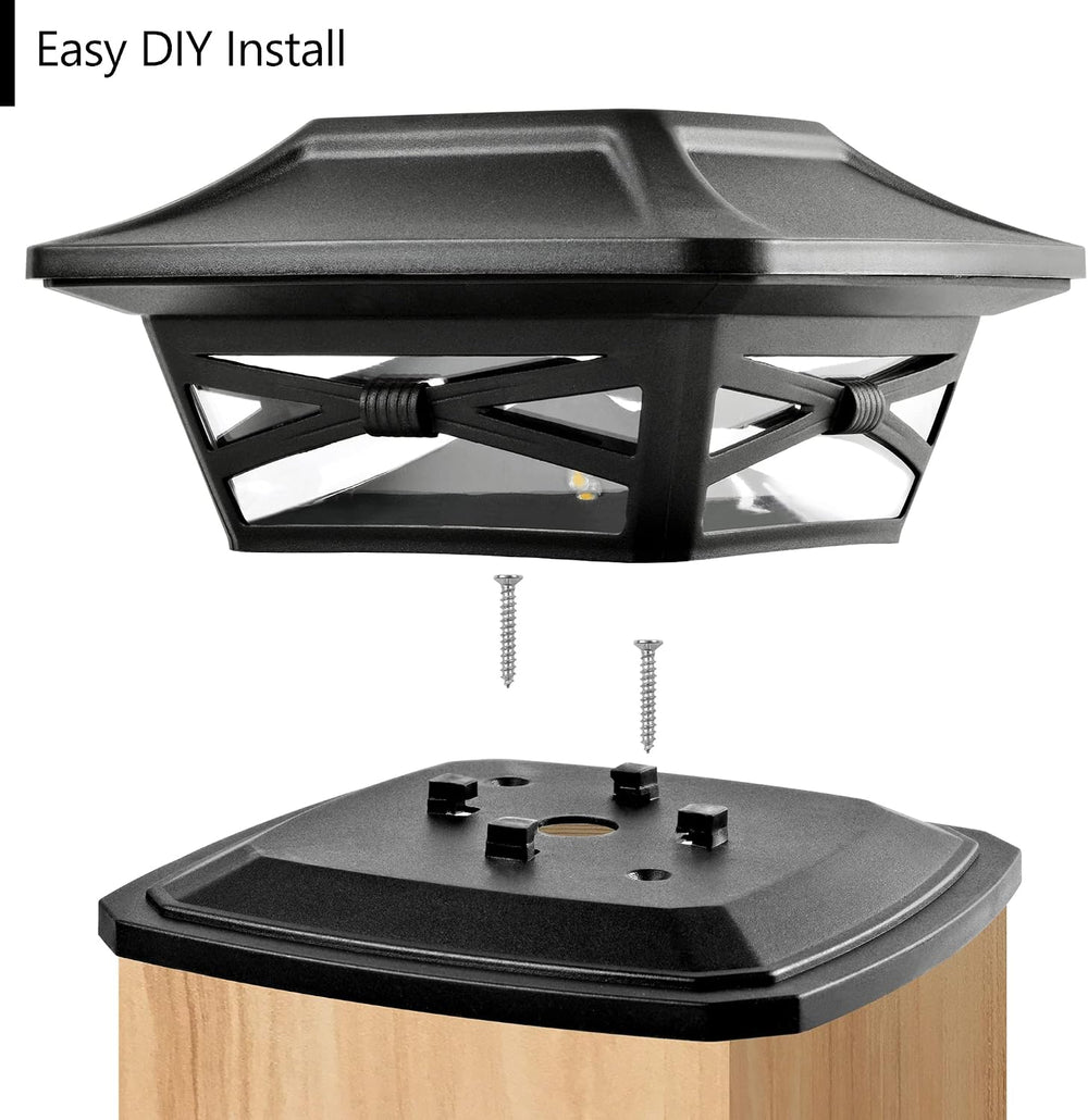 Davinci Lighting Flexfit Solar Outdoor Post Cap Lights - Includes Bases for 4...