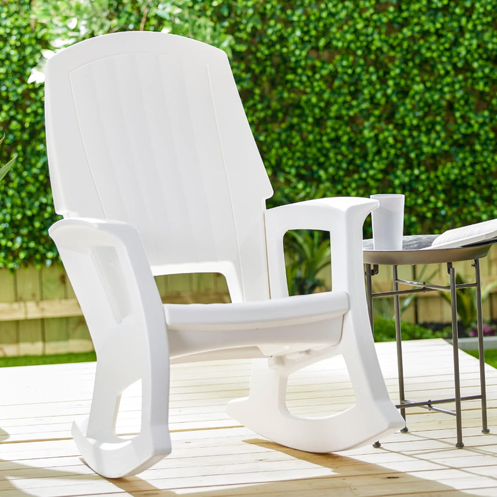 Semco Rockaway Heavy Duty All Weather Patio or Deck Rocking Chair, White