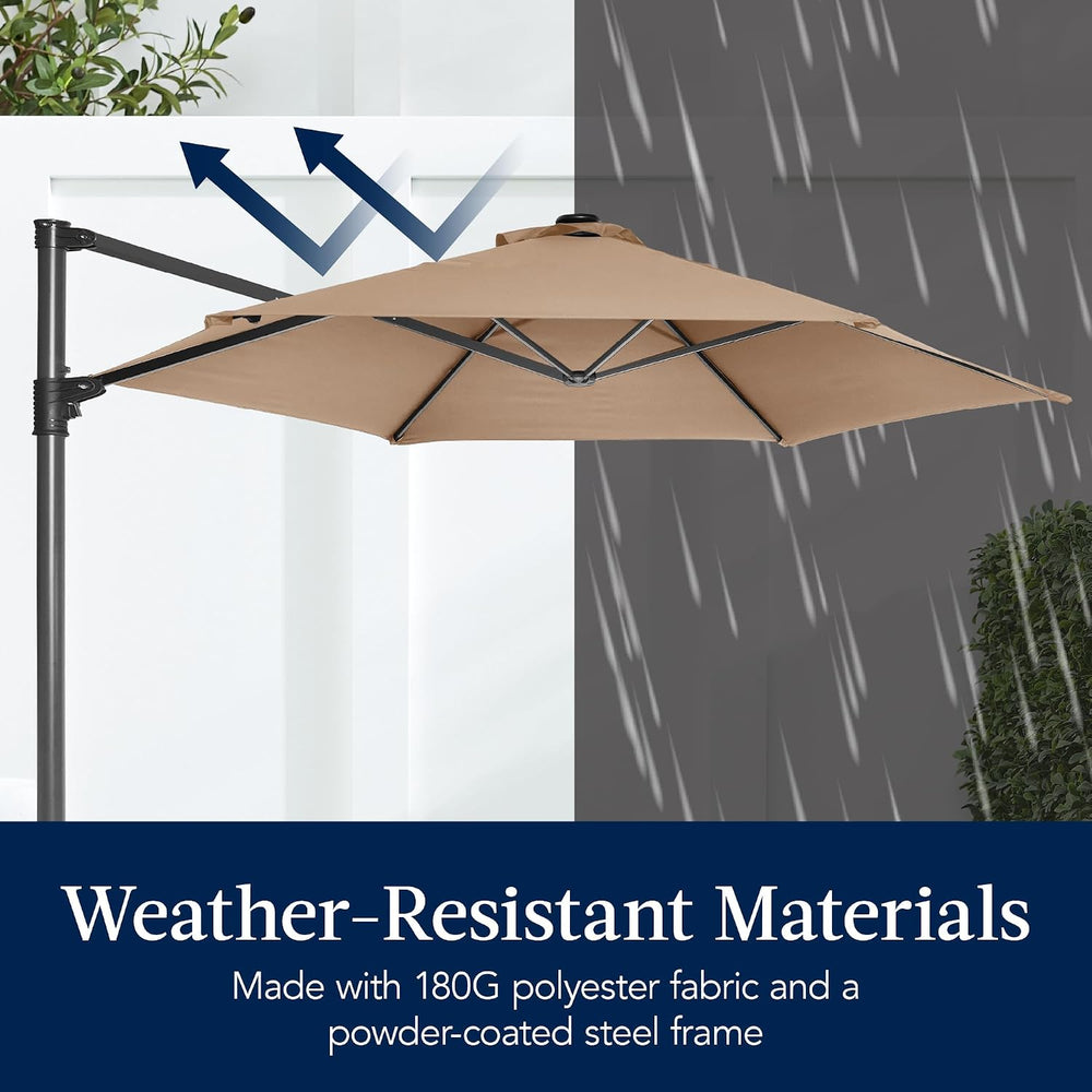 Best Choice Products 10ft Offset Cantilever Hanging Market Patio Umbrella, Sm...