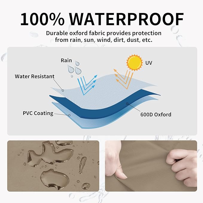 Easy-Going Heavy Duty 600D Outdoor Daybed Cover 75 Inch UV Resistant Patio Ro...
