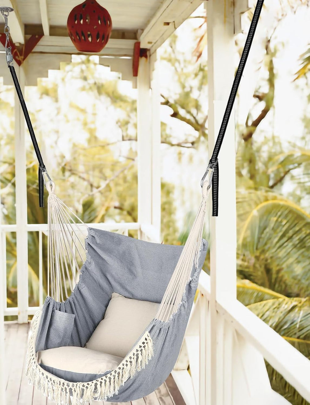 Chihee Hammock Chair with Strong Webbing Straps Hooks Suspension 2 Cushions