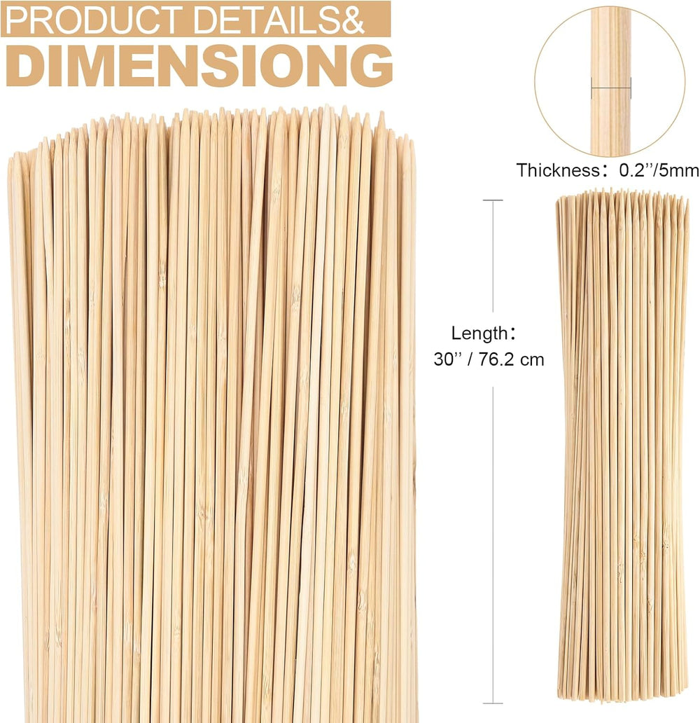 500 Pcs Marshmallow Roasting Sticks 30" Long 5mm Thick, Smores Sticks Ba...