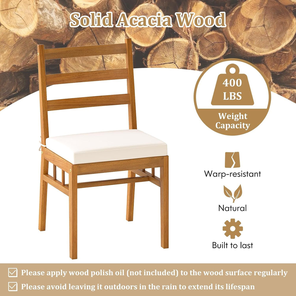 Tangkula 7 Pieces Patio Acacia Wood Dining Set, Outdoor Heavy Duty Rectangula...