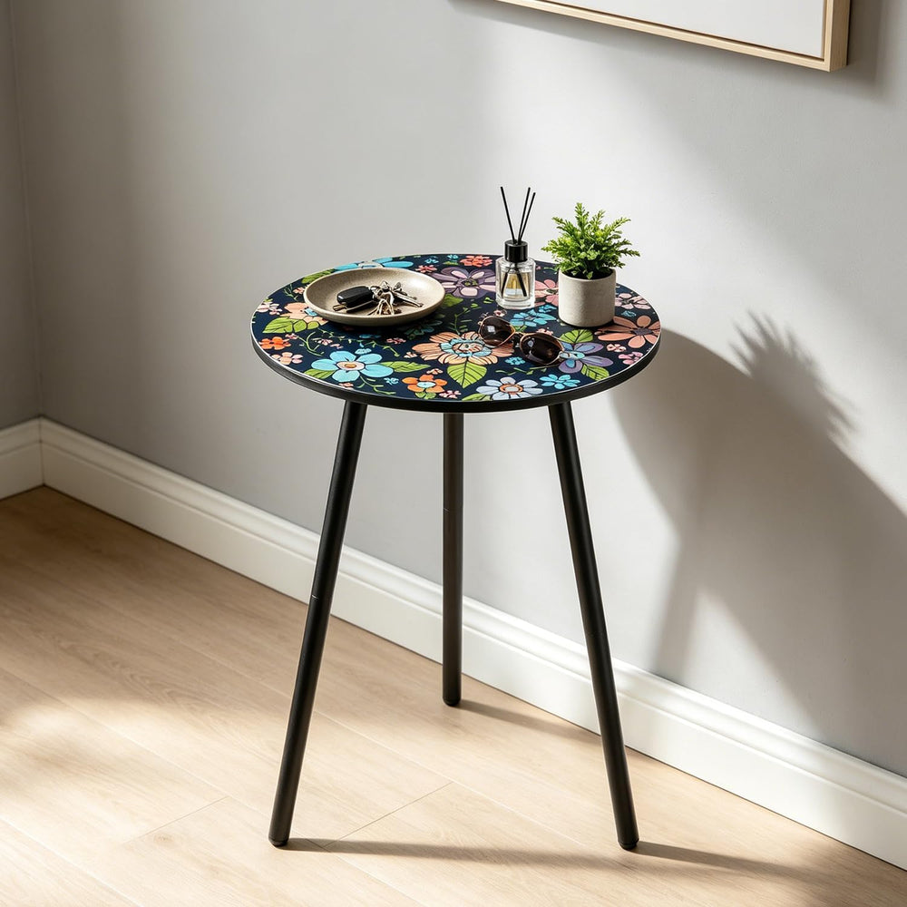 Outdoor Side Table Set of 2 Patio Side Tables for Outside Black End Tables Sm...
