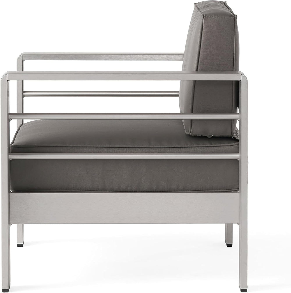 Christopher Knight Home Crested Bay Aluminum Patio Chat Set, 5-Pcs Set, Khaki...