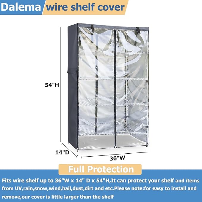 Waterproof Shelf Cover,600D Heavy Duty Dustproof Storage Wire Rack Covers,Out...