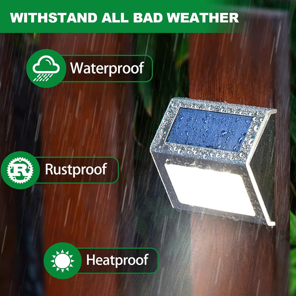 JSOT Solar Deck Lights Perfect for Fence, Step, Stair Decor-Cool White-12P