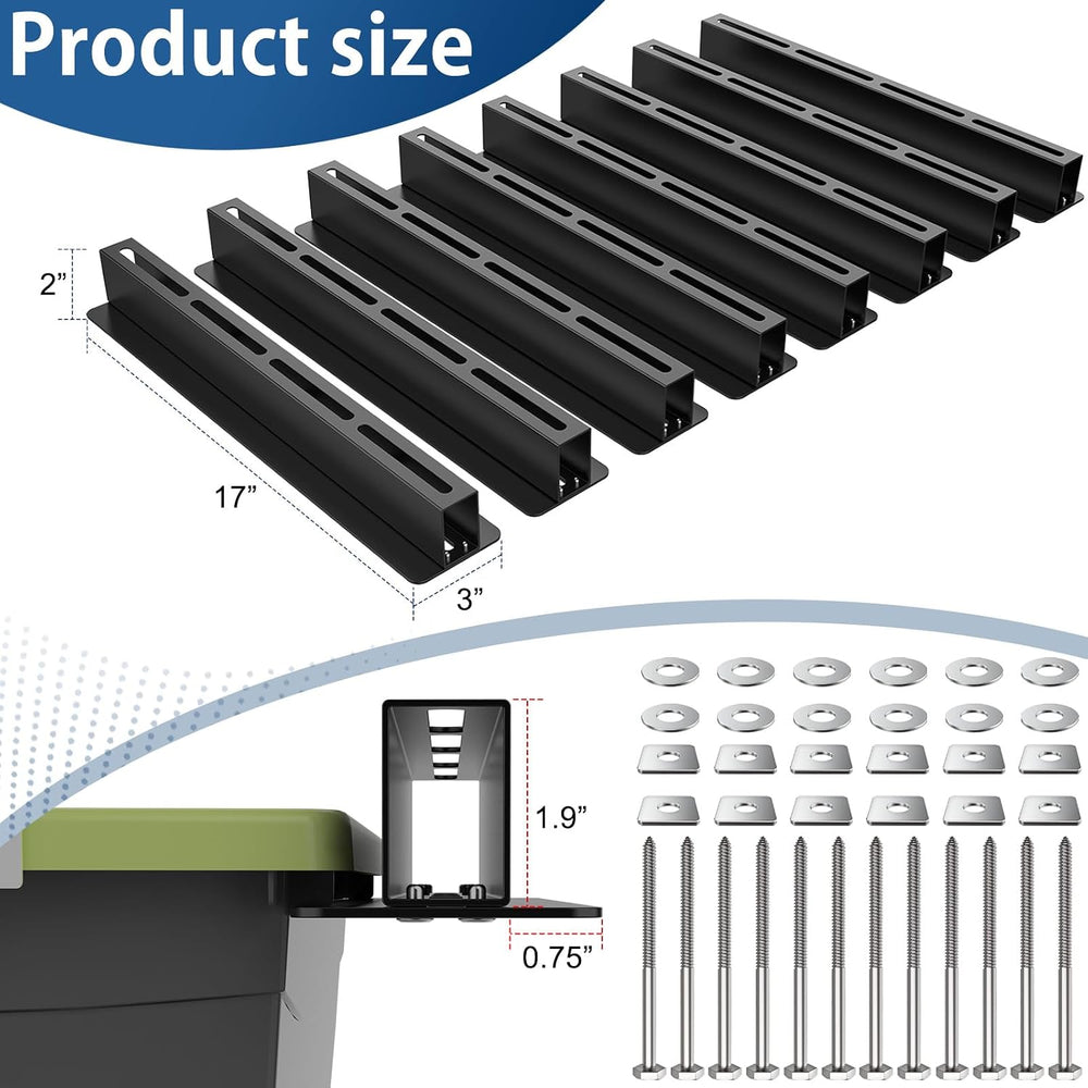 Overhead Garage Storage Rack, 17 Inch, 8 Sets for 7 Bins