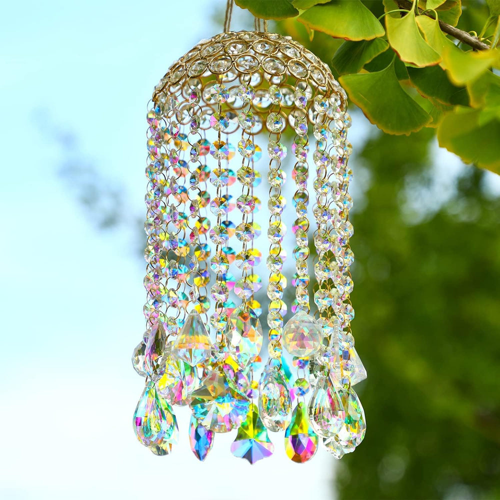 12.8'' Crystal Wind Chime Suncatchers Wind Chimes for Window Indoor O...