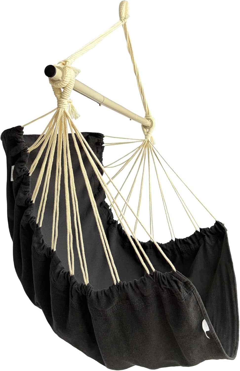 Large Hammock Swing Chair, 39.4 x 53.1in with metal spread（Black）
