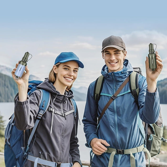 2 Pack Timain Portable Personal Water Filter Straw,Water Purifier Survival for Emergency Preparedness,Outdoor Activities,Travel,Camping, Hiking,Fishing,Hunting.