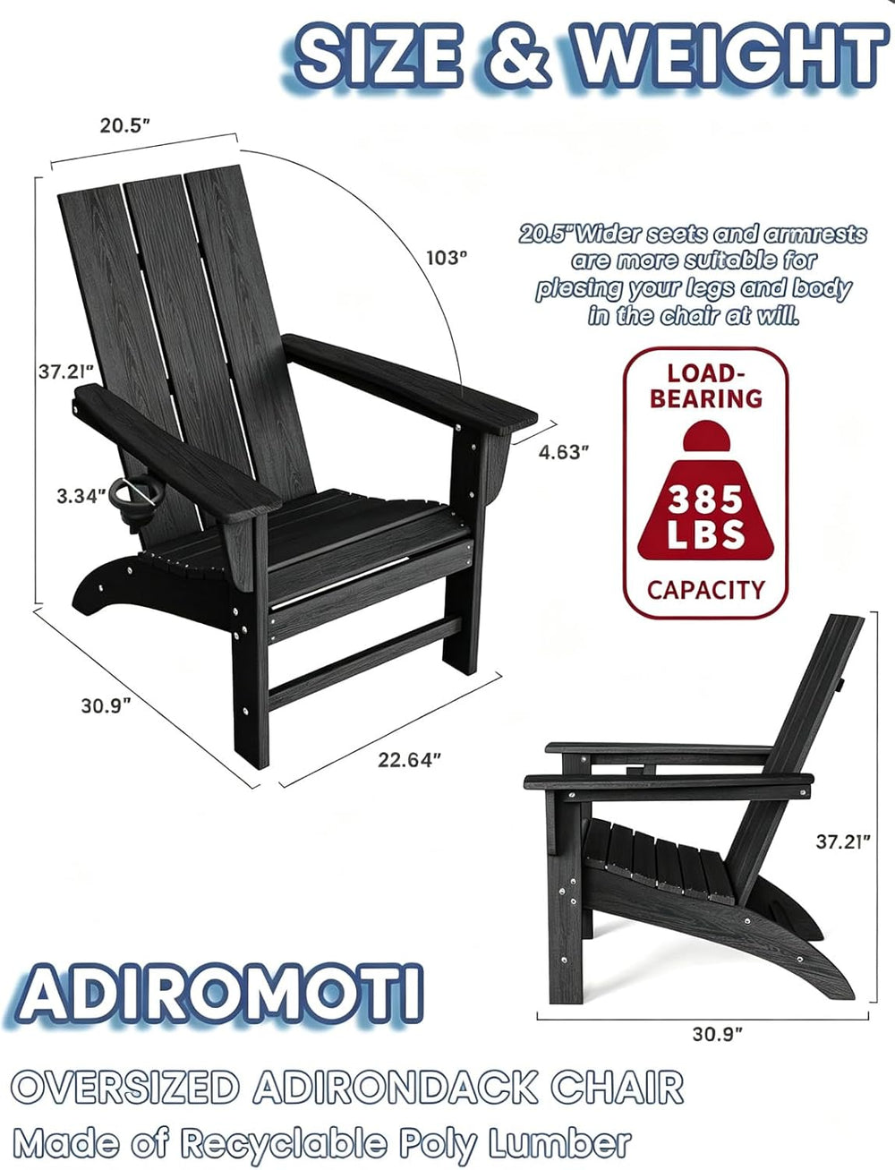 Poly Lumber Adirondack Chair with Cup Holder