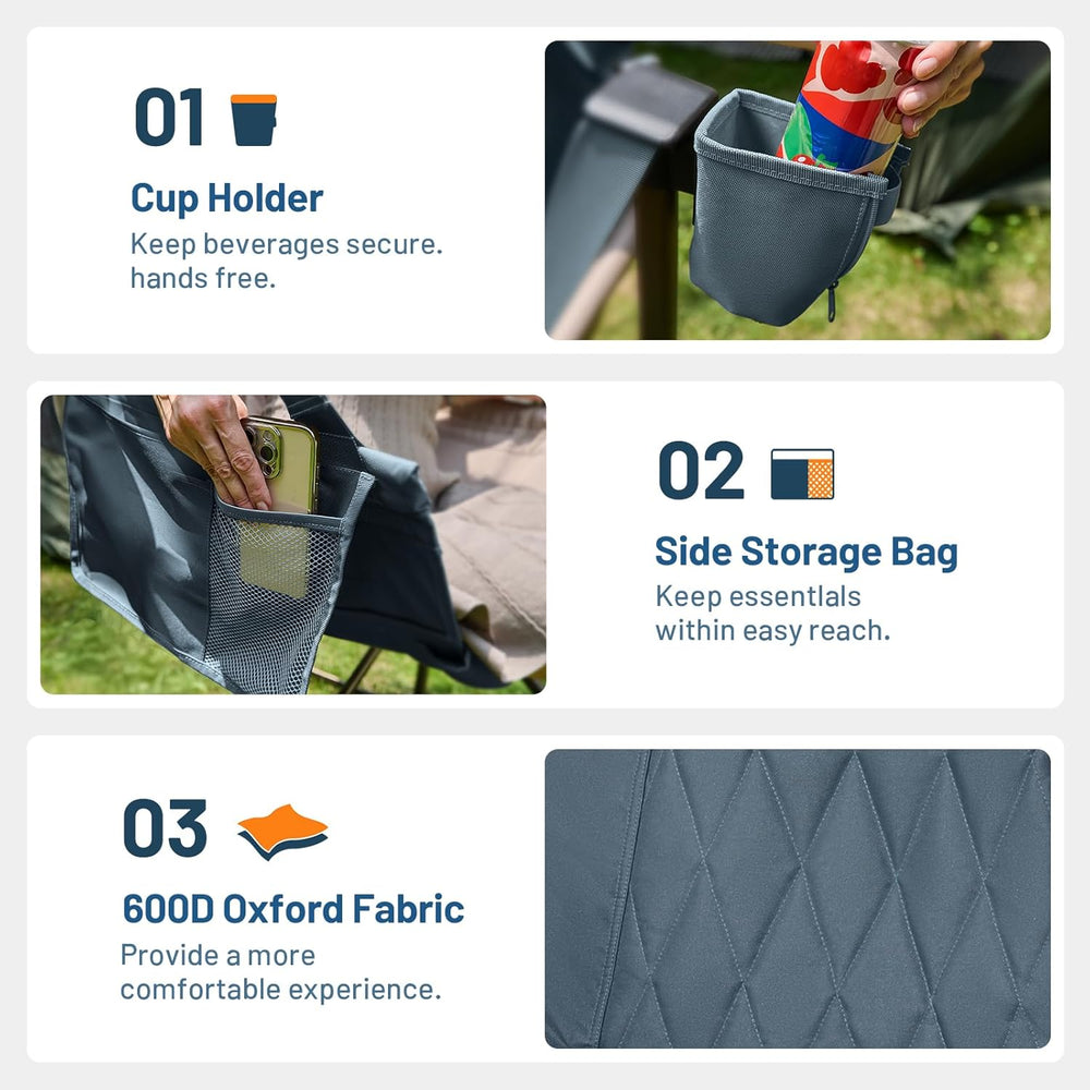 TIMBER RIDGE Hammock Camping Chair with Adjustable Backrest, Heavy Duty Foldi...