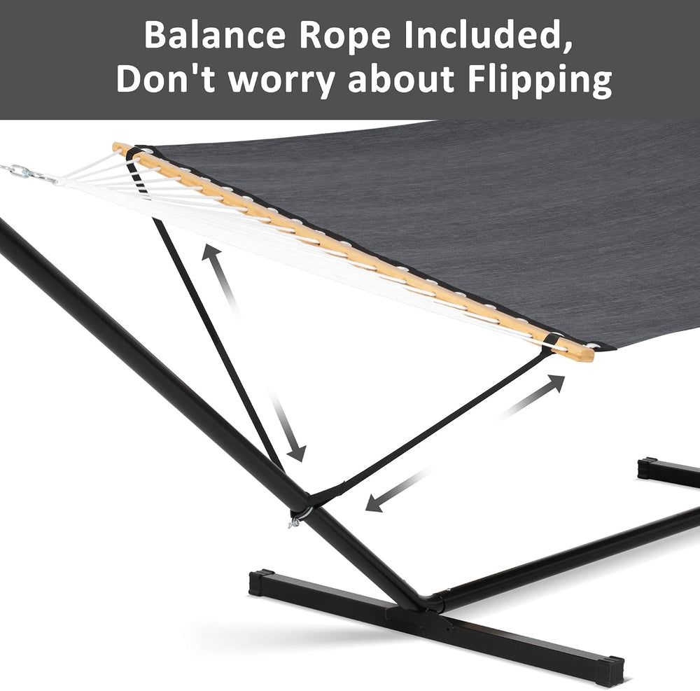 SUNCREAT Hammocks for Outside with Stand, 450 lbs Capacity, Dark Gray