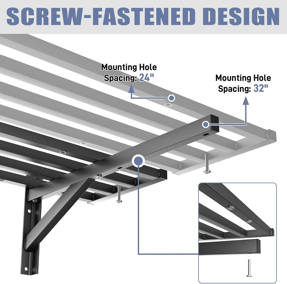 WALMANN 2-Pack Heavy Duty Wall Shelves, 2 ftx4 ft Wall Mounted Shelf