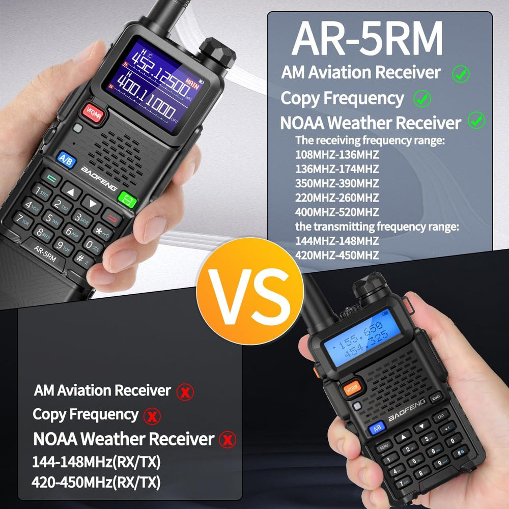 Baofeng Radio Ham Radio Long Range 5RM 10W Handheld Rechargeable 3800mAh Exte...