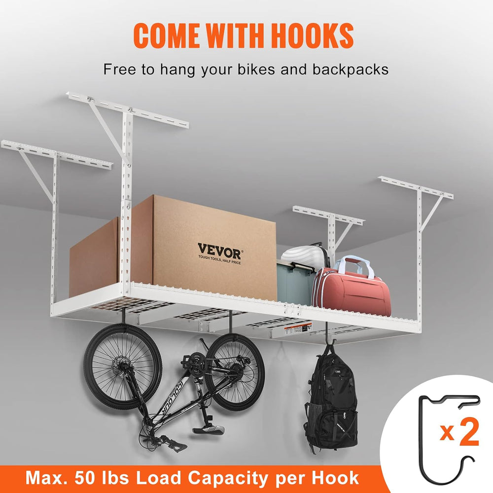 VEVOR Overhead Garage Storage Rack, 3x8 Ceiling Racks, Heavy Duty Adjustable ...