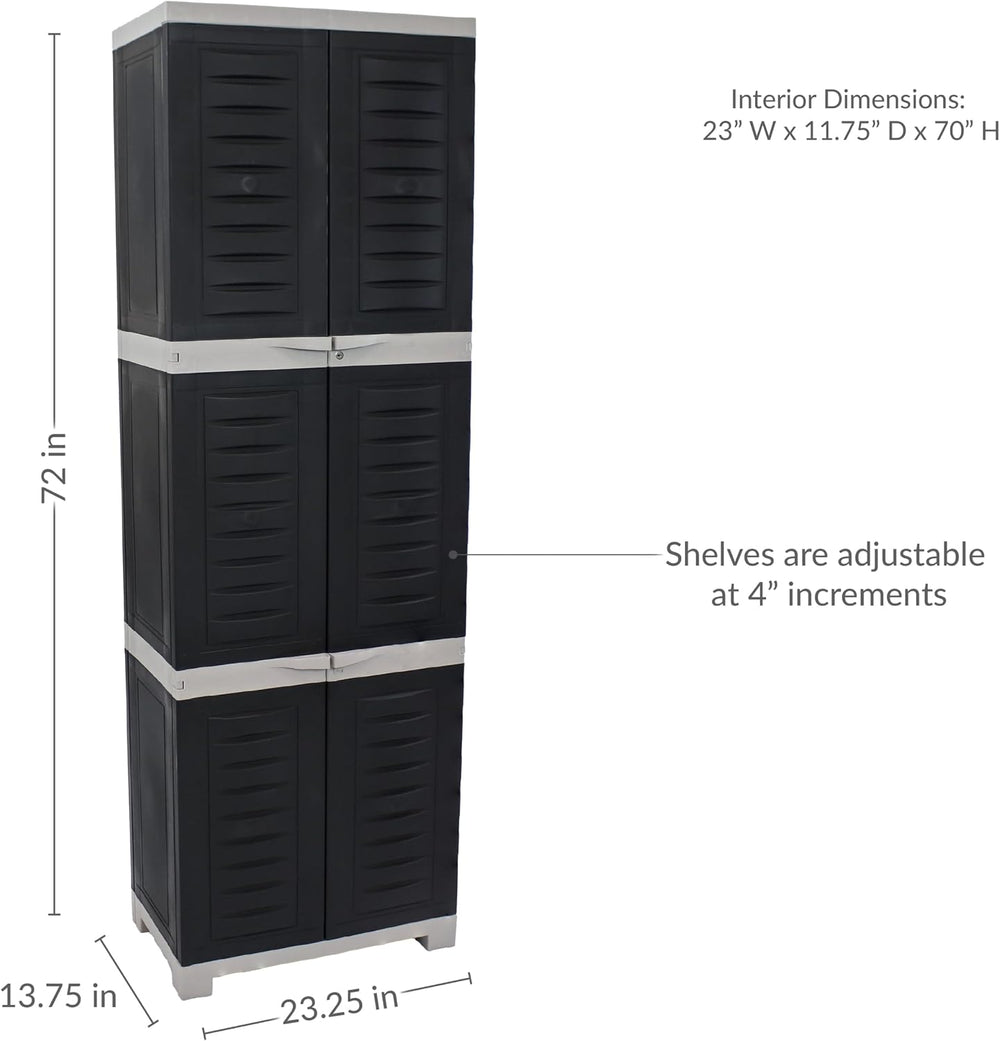 Sunnydaze 72" Garage Storage Cabinet with Locking Doors & Shelves, Gray