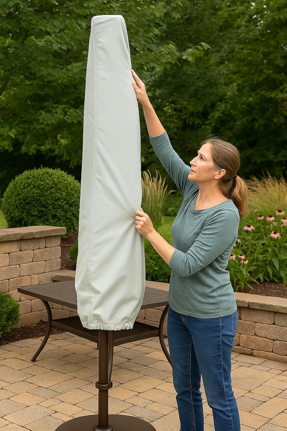 Treasure Garden CP920 Cantilever Umbrella Cover 10–13 ft – RhinoWeave – Beige