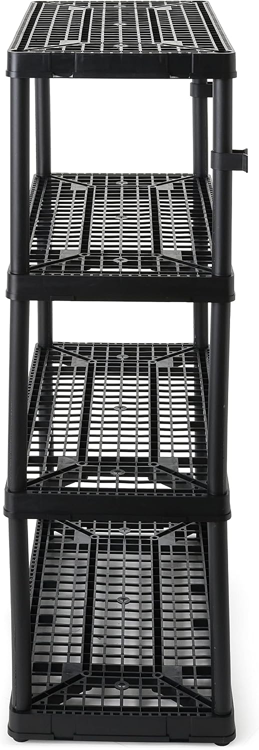 Gracious Living 4-Shelf Heavy-Duty Shelving Storage Rack for Home, Black