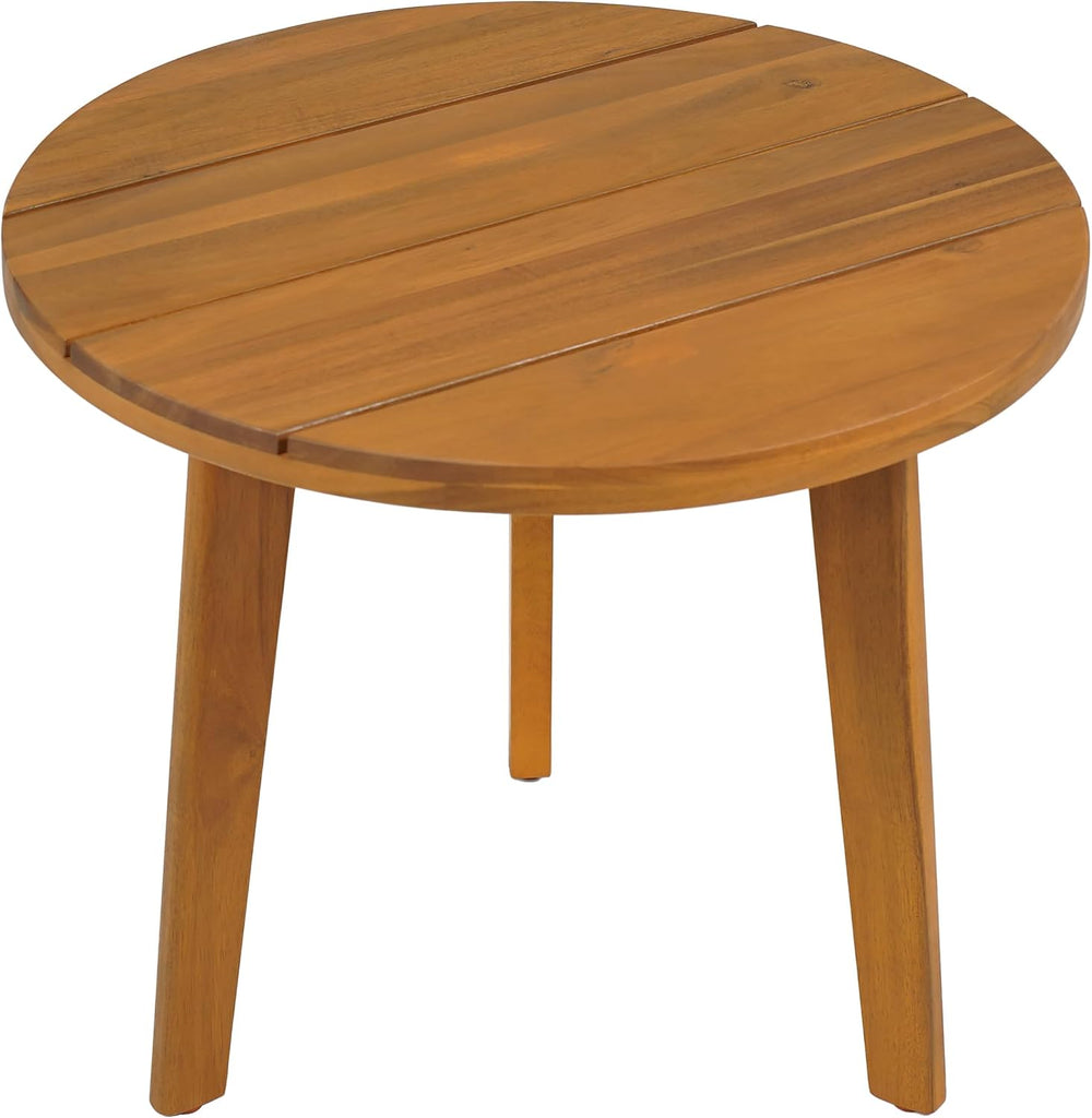 Christopher Knight Home Esther Small Outdoor Round Side Table, Slat Panel Cof...