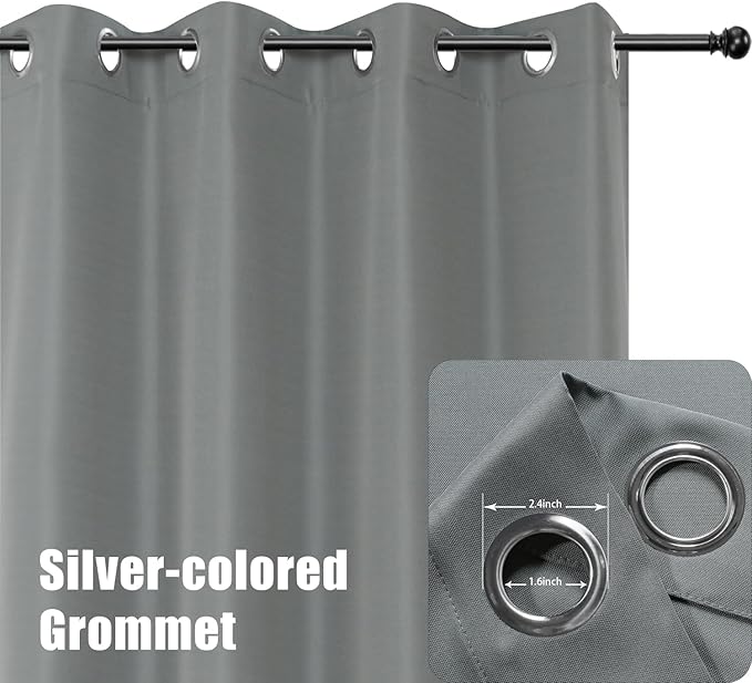 BONZER Waterproof Outdoor Curtains for Patio Porch Pergola Cabana Light Filte...