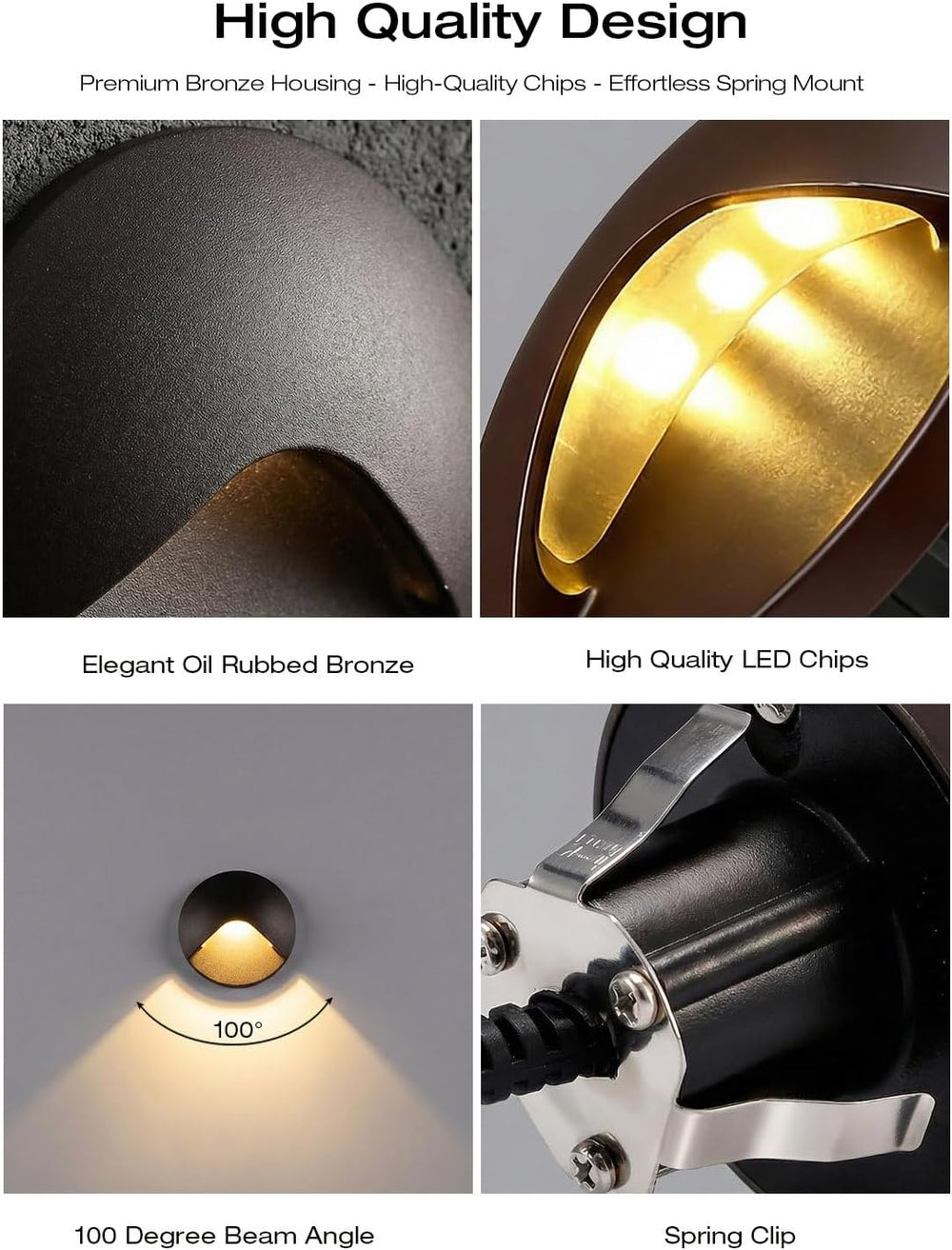 CLOUDY BAY [12 Pack] Anti-Glare Low Voltage LED Deck Lights - 12-24V Recessed...