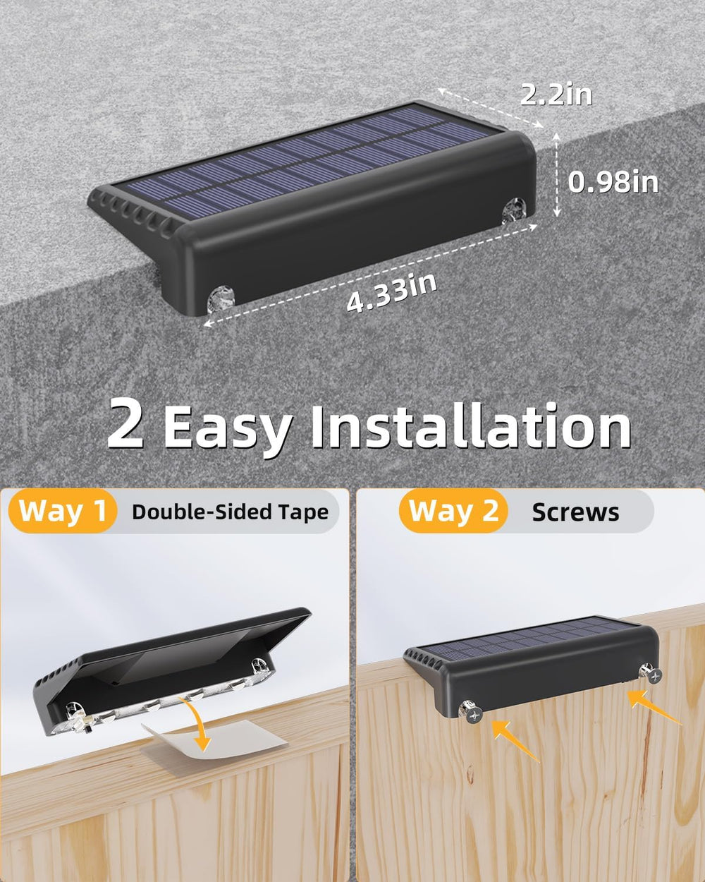 VOLISUN Solar Deck Lights 20 Pack, Warm White Glow LED Large Size Lamp, IP65 ...