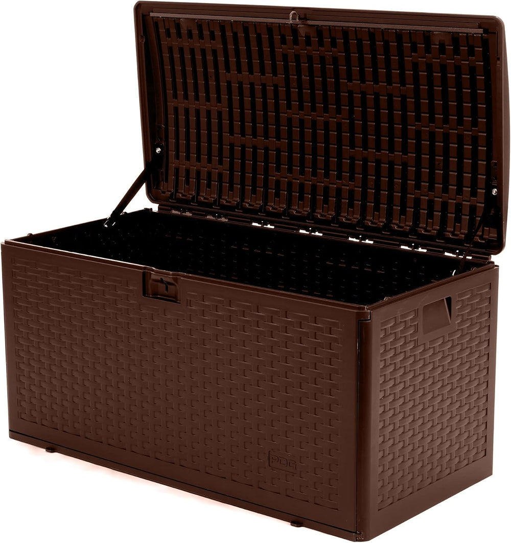 Plastic Development Group Outdoor Deck Box, Standard Close, Java, 73 Gal