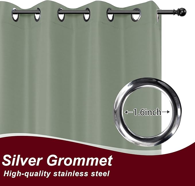 HolidayIdeas Grommet Outdoor Curtains for Patio Waterproof 8 Pcs All Weather ...