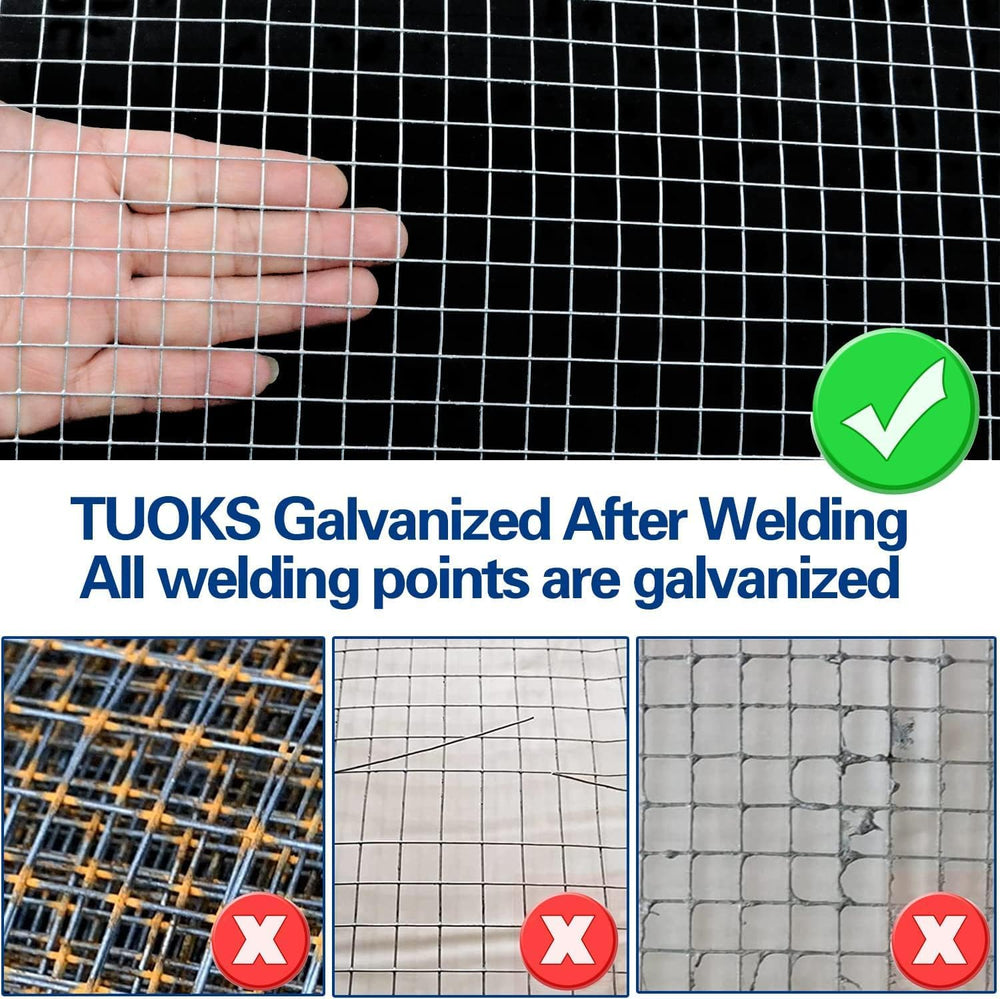 Hot-Dip Galvanized 1/2in Hardware Cloth 48x100ft 19G Chicken Wire Fencing | T...