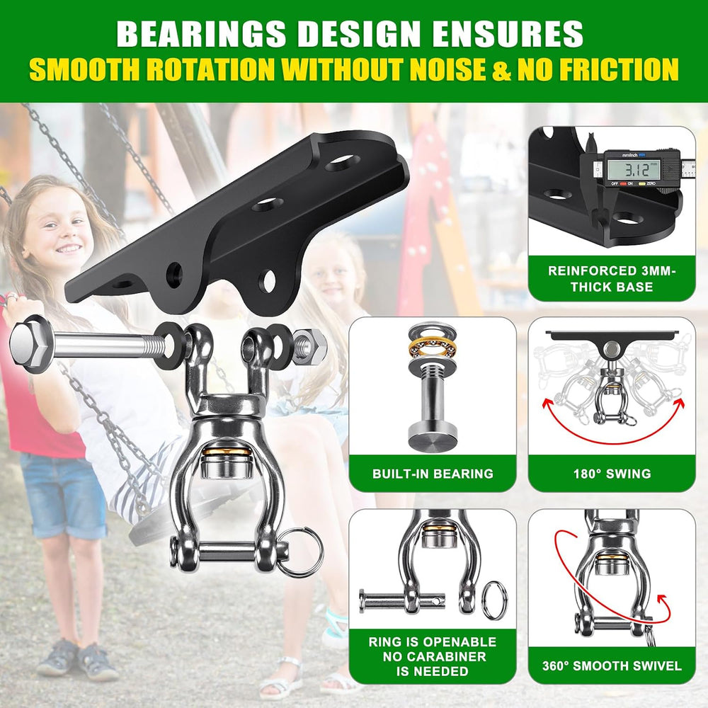 2Pack 360° Swivel Ceiling Swing Hanger with Bearing Ceiling Swing Mount
