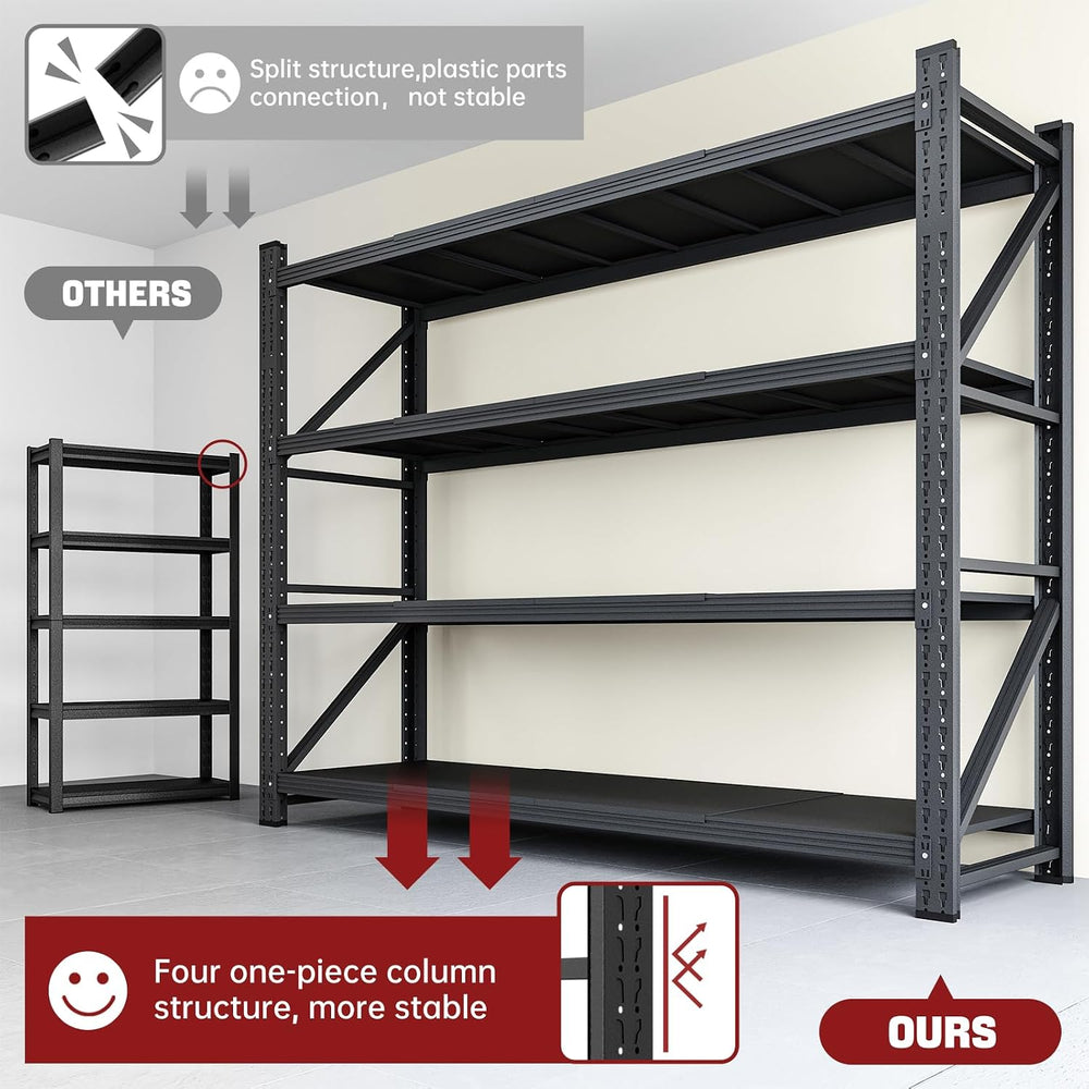 RAVIGIN 7000LBS Storage Shelves,79" W Garage Shelving Heavy Duty Metal A...