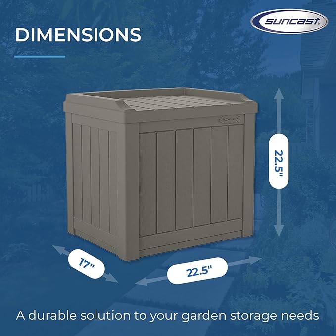 Suncast 2 Pack 22 Gallon Indoor or Outdoor Backyard Patio Small Storage Deck ...