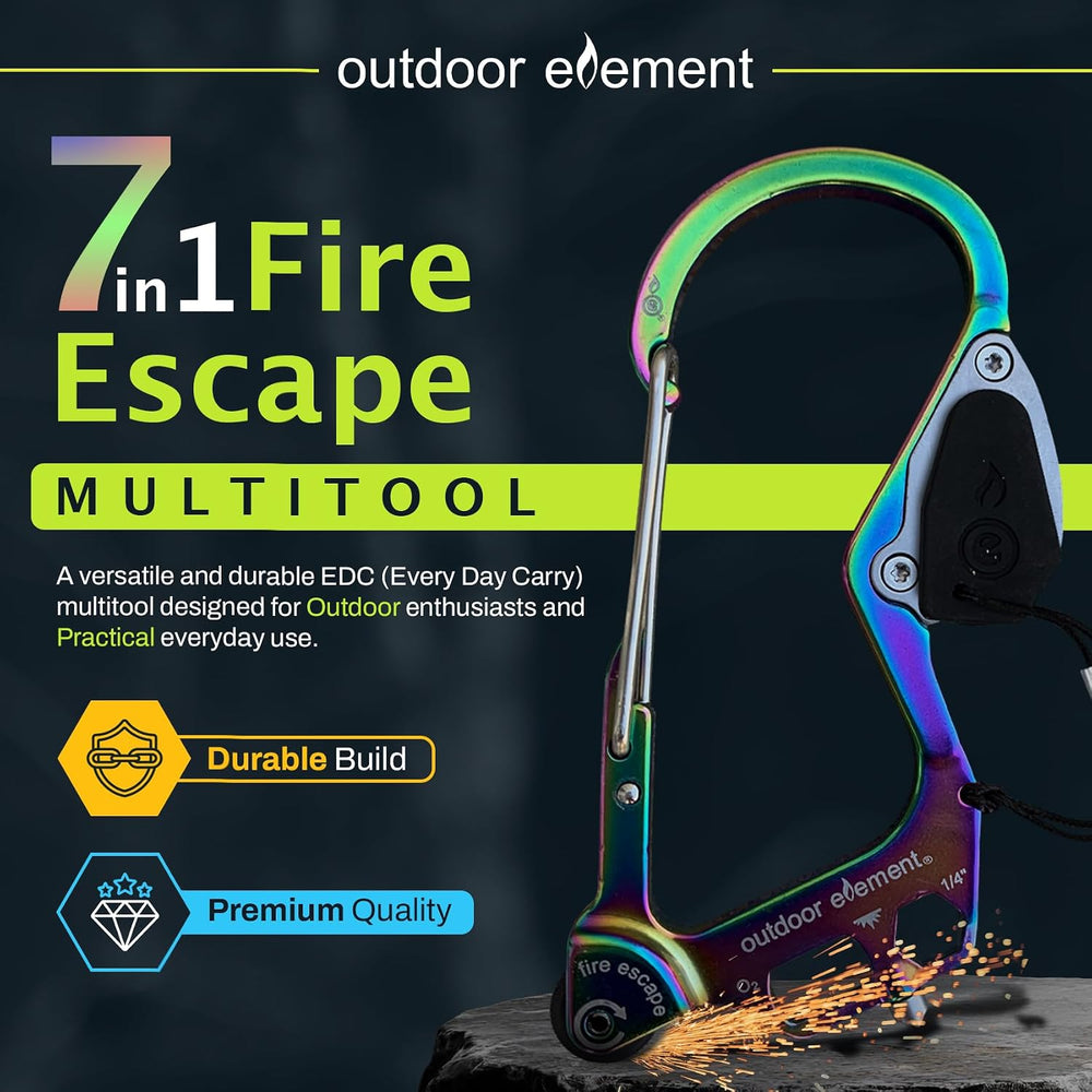 OUTDOOR ELEMENT Fire Escape, Emergency Escape Tool, Seatbelt Cutter, Window B...