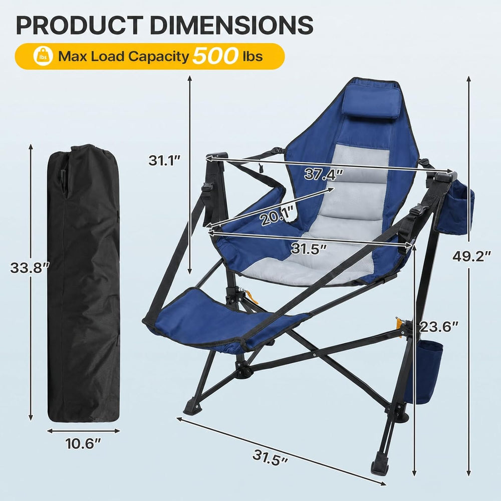 Hammock Camping Chair with Footrest, Oversized Swinging Chairs